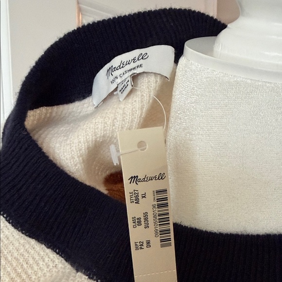 Madewell Cashmere Striped Crewneck Sweater - Picture 2 of 5